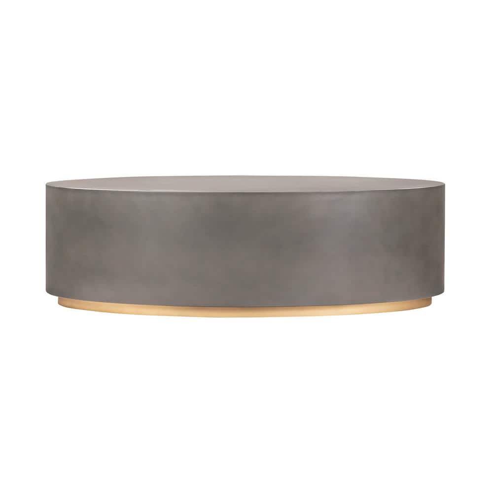 Anais 51 in. Grey Oval Concrete Coffee Table
