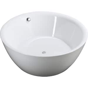 Pescara 59.04 in. Acrylic Flatbottom Non-Whirlpool Freestanding Bathtub in Glossy White