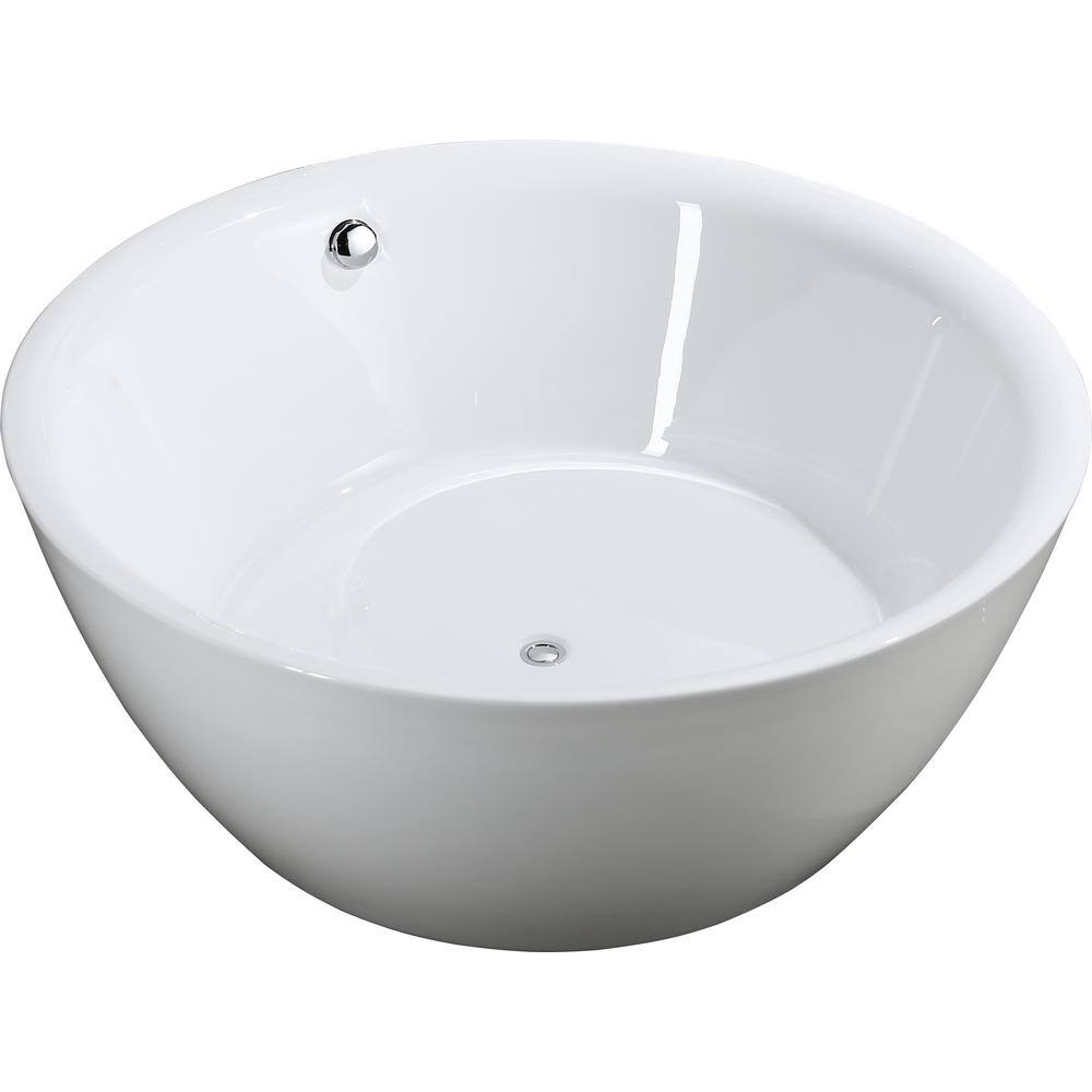 Pescara 59.04 in. Acrylic Flatbottom Non-Whirlpool Freestanding Bathtub in Glossy White price history on PriceWatchPro
