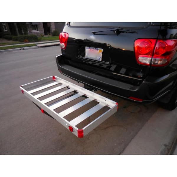 MaxxHaul 500 lb. Capacity 48 in. x 21 in. Aluminum High Mount Compact Cargo Carrier for 2 in. Receiver