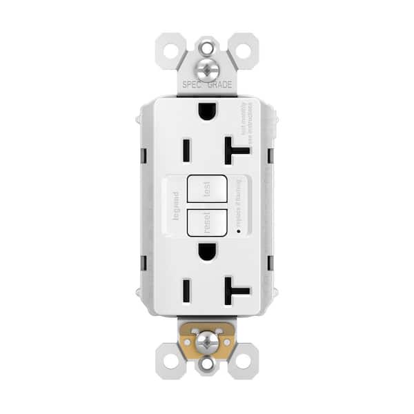 PlugTail 20 Amp Tamper Resistant GFCI Duplex Outlet White