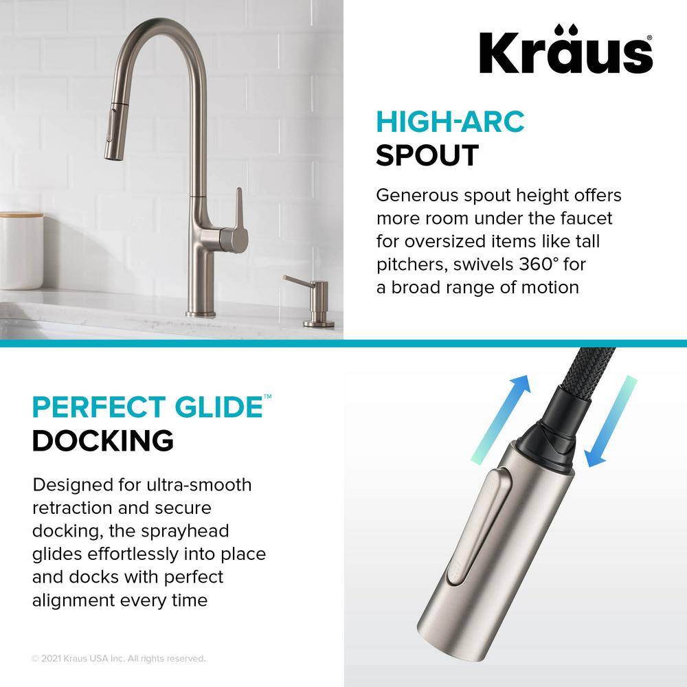 Tall Stainless Steel Pull-Down Kitchen Faucet with Spray