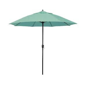 7.5 ft. Bronze Aluminum Market Patio Umbrella with Fiberglass Ribs and Auto Tilt in Spectrum Mist Sunbrella