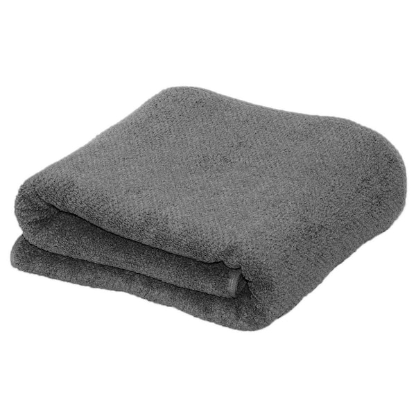 FRESHFOLDS Grey 100% Cotton Quick Dry Single Bath Sheet