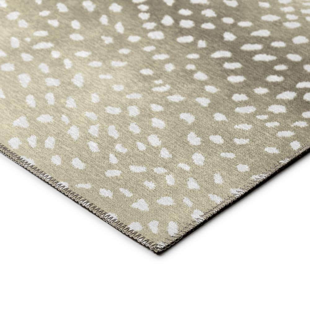 Safari Fawn Animal Print Washable Chenille Runner Rug