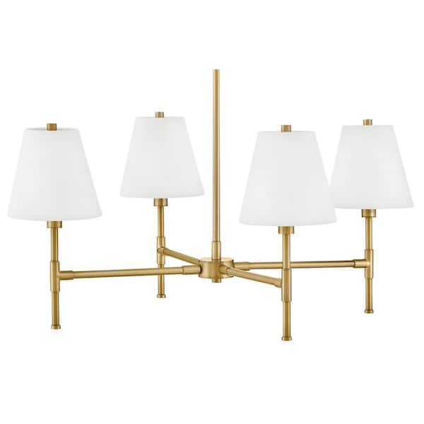 LARK - Beale 4-Light Lacquered Brass Chandelier