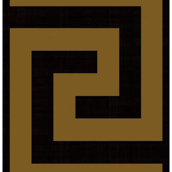NextWall Ebony and Gold Maze Geo Vinyl Peel and Stick Wallpaper Roll (Covers 40.5 sq. ft.)