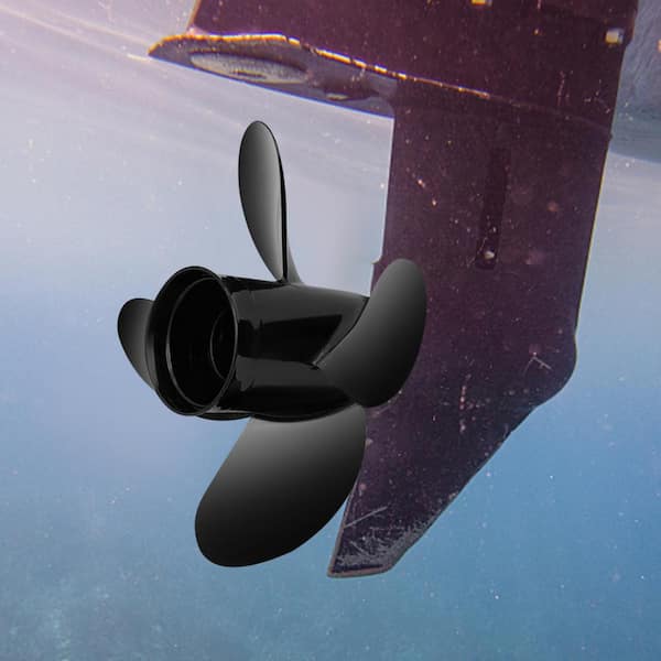 Outboard Propeller 4 Blades Aluminum Boat Propeller 14 in. x 19 in. for 135 to 300 HP 2-Stroke and 4-Stroke Outboards