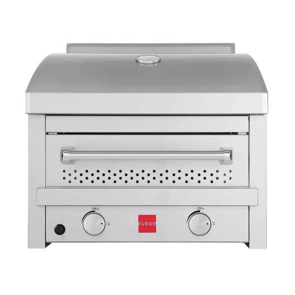 Fuego Premium 27 in. 2-Burner Natural Gas Outdoor Pizza Oven in 304 Stainless Steel