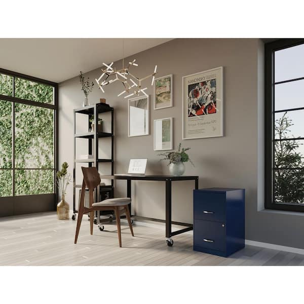 18 in. D 2-Drawer Metal Letter Width 14.25 in. W Vertical File Cabinet, Navy