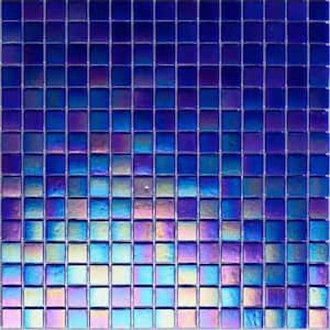 Nacreous 12 in. x 12 in. Glossy Royal Blue Glass Mosaic Wall and Floor Tile (20 sq. ft./case) (20-pack)