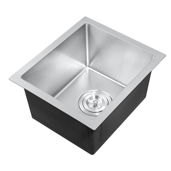 DESwan Nano Handmade Stainless Steel 13 in. Single Bowl Undermount Kitchen Sink with Strainer