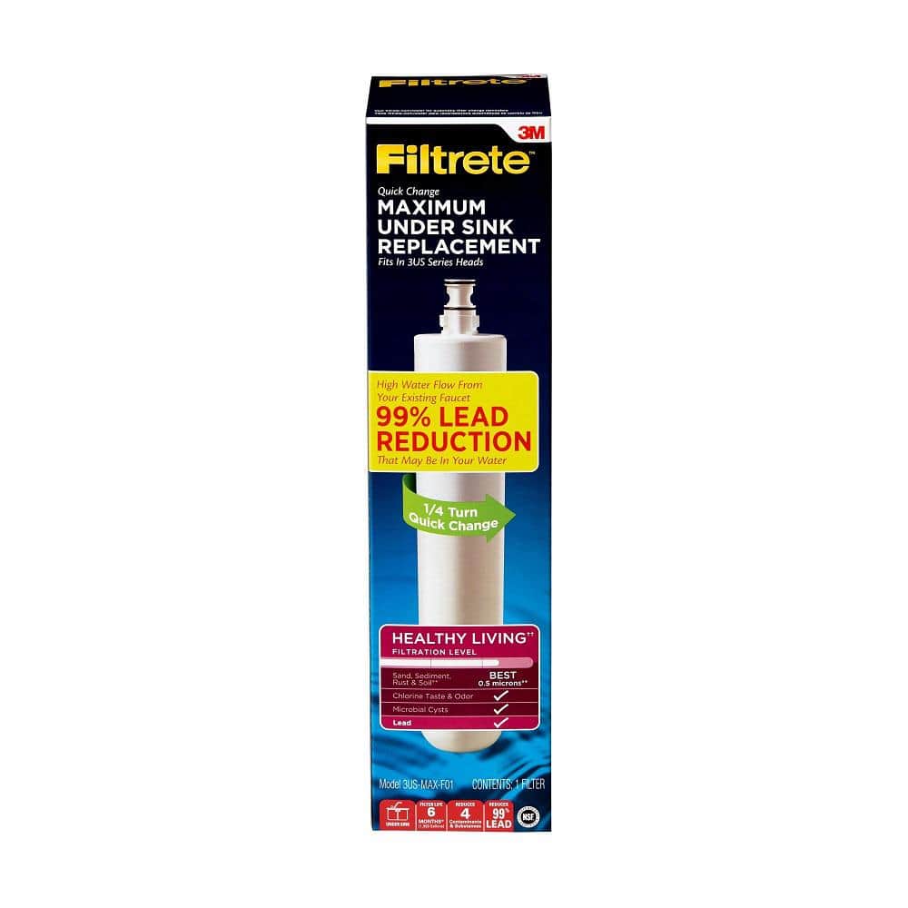 Filtrete Maximum Under Sink Water Filtration Filter 3US-MAX-F01 The Home  Depot