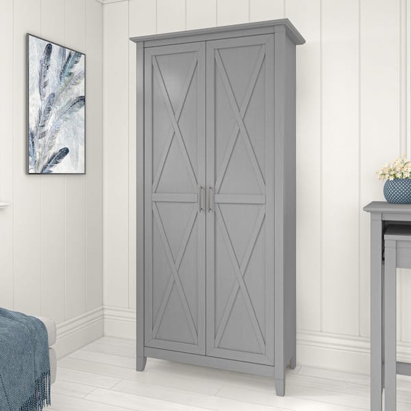 Bush Furniture Key West Cape Cod Gray 66 in. Accent Storage Cabinet with Doors