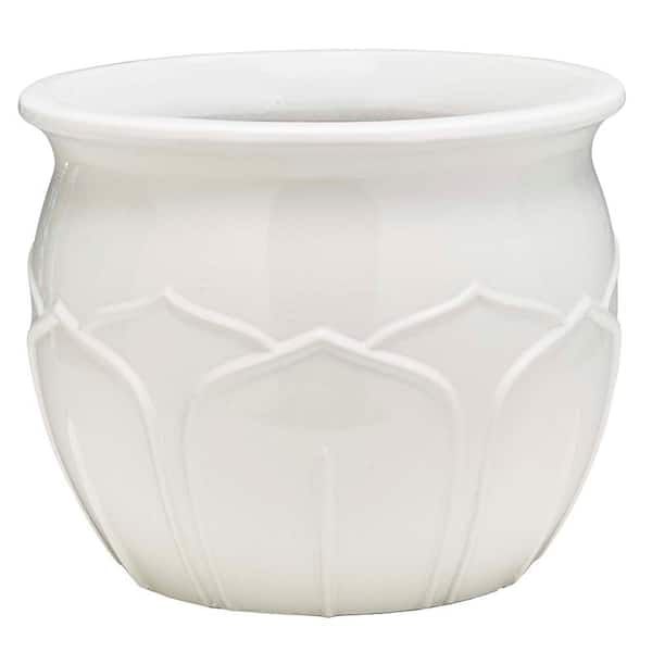Photo 1 of (2 Pack)
Atkinson 13.8 in. x 11.4 in. White Ceramic Planter