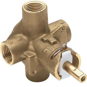 7 x 7 x 6 in. Pressure Balancing Tub and Shower Valve and Four Port Cycle Valve with Standard ½ in. IPS Connections