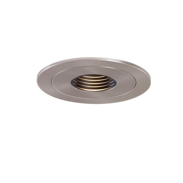 HALO Low-Voltage 4 in. Satin Nickel Recessed Ceiling Light Pinhole Trim with Black Baffle