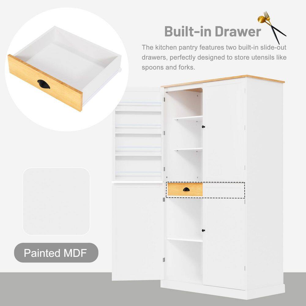 Close-up of a built-in drawer with a wooden front.
