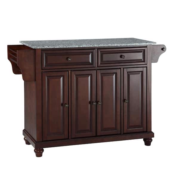 CROSLEY FURNITURE Cambridge Mahogany Kitchen Island with Granite Top