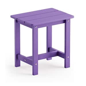 Purple Rectangle Plastic 16.9 Outdoor Side Table with Extension