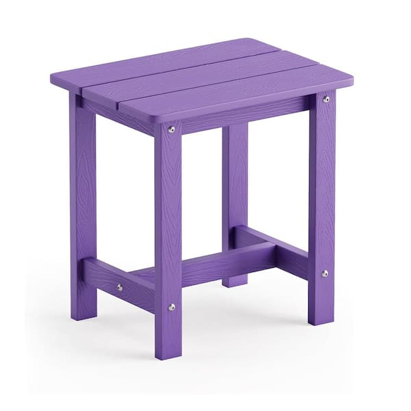 ITOPFOX Purple Rectangle Plastic 16.9 Outdoor Side Table with Extension