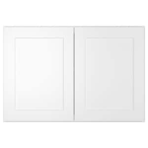 36 in. W x 12 in. D x 24 in. H in Shaker White Plywood Ready to Assemble Wall Cabinet 2-Doors 1-Shelf Kitchen Cabinet