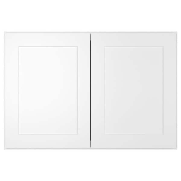 HOMEIBRO 36 in. W x 12 in. D x 24 in. H in Shaker White Plywood Ready to Assemble Wall Cabinet 2-Doors 1-Shelf Kitchen Cabinet