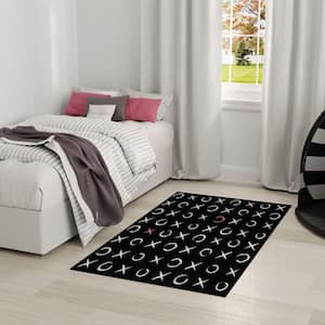 Imagination Black 5 ft. x 7 ft. Graphic Contemporary Area Rug