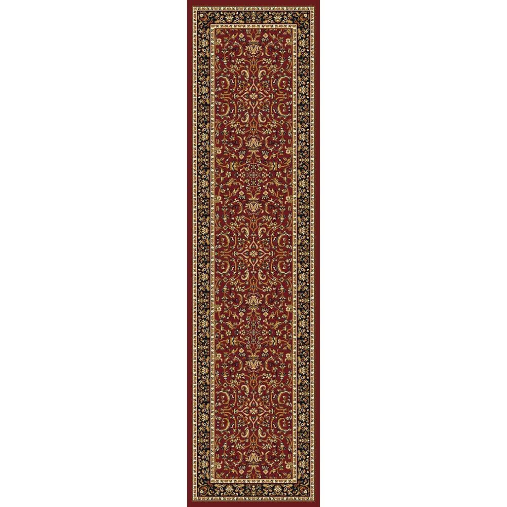 Noble Burgundy 2 ft. x 8 ft. Traditional Floral Oriental Area Rug