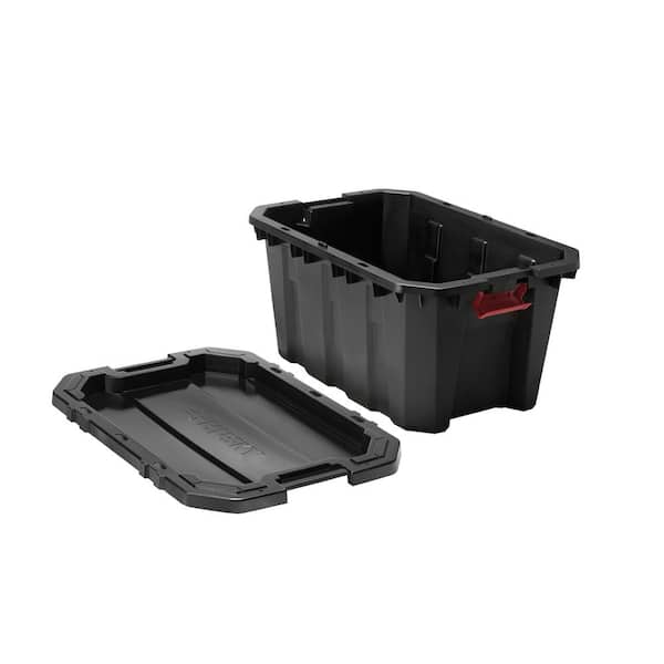 Lid 25 Gallon Storage Totes Husky 25 Latch And Stack Tote In Black