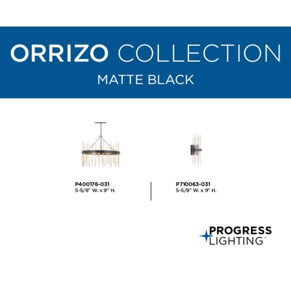 Orrizo Black and Gold 6-Light Drum Chandelier with Clear Glass