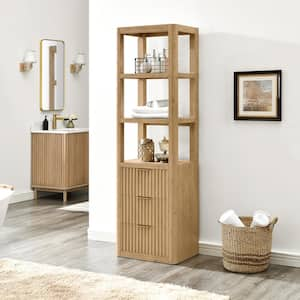 Cádiz 21.7 in. W x 15.7 in. D x 71.9 in. H Washed Ash Grey Freestanding Linen Cabinet