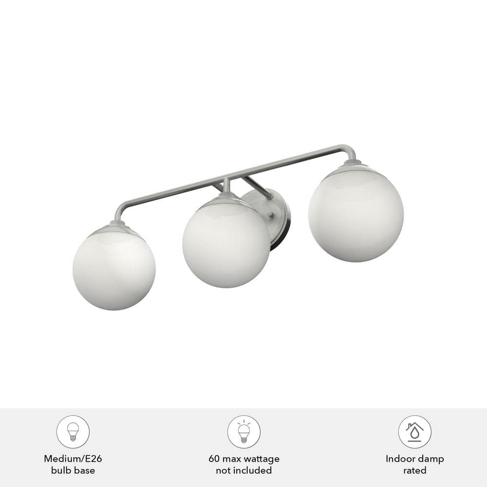 Hepburn Mid-Century Brushed Nickel 3-Light Vanity Sconce