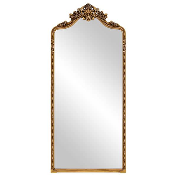 XRAMFY Antique Gold 32 in. W x 71 in. H Arched PU Frame with