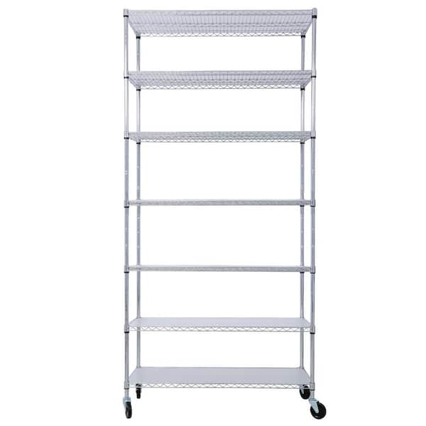 Chrome 7-Tier Metal Wire Shelving Unit (48 in. W x 82 in. H x 18 in. D)