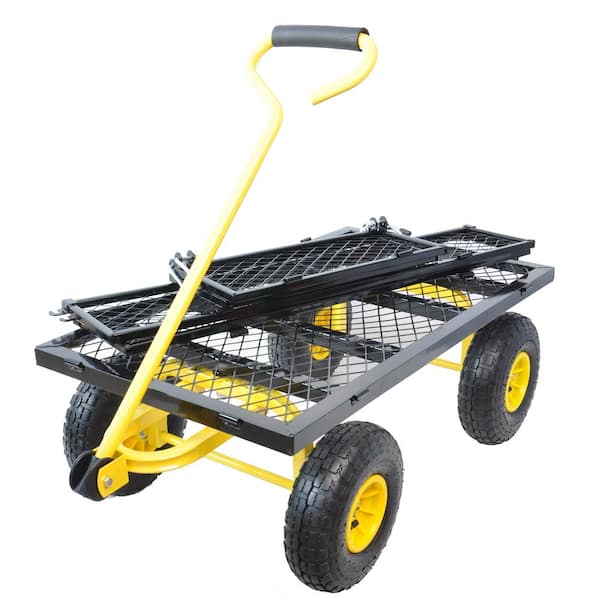 3.5 cu. ft. Metal Garden Cart, Black