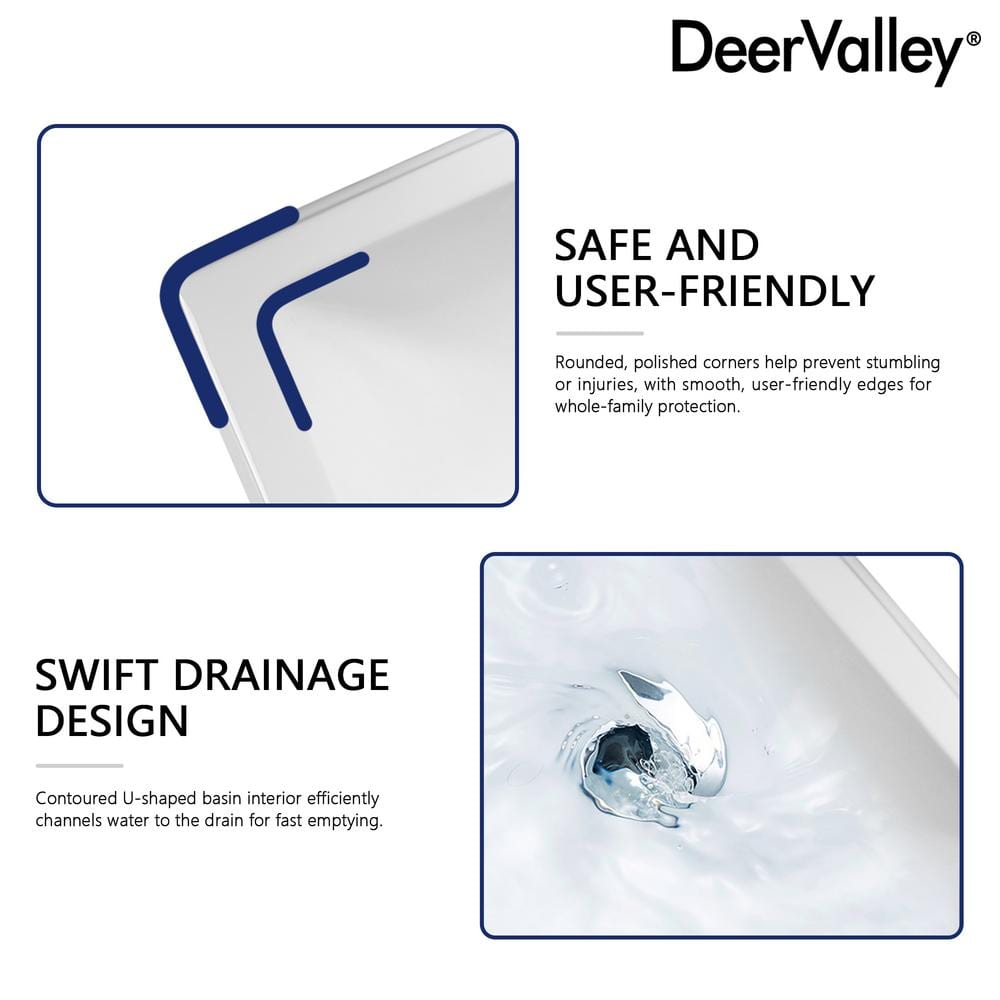 Apex 26" White Ceramic Rectangular Pedestal Bathroom Sink