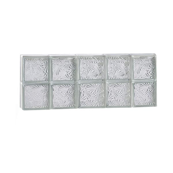 Clearly Secure 37.5 in. x 15 in. x 3.125 in. Metric Series Cuneis Pattern Frameless Non-Vented Glass Block Window