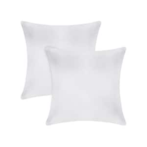 A1HC White 24 in. x 24 in. Velvet Throw Pillow Covers Set of 2