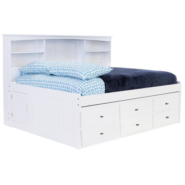 Sized Bookcase Daybed With 6 Drawers, Discovery World Furniture Twin Bookcase Daybed With 6 Drawers