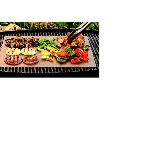 2 pack Yoshi Copper Grill And Bake Mat BBQ Grilling Reusable Non-stick 