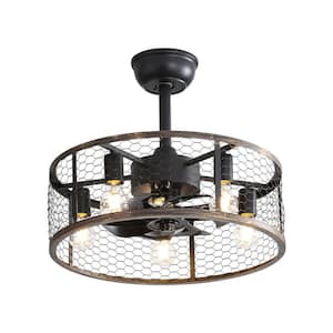 20 in. Indoor Black Classic Ceiling Fan with Integrated LED with Remote Included (No Warranty On Bulbs)