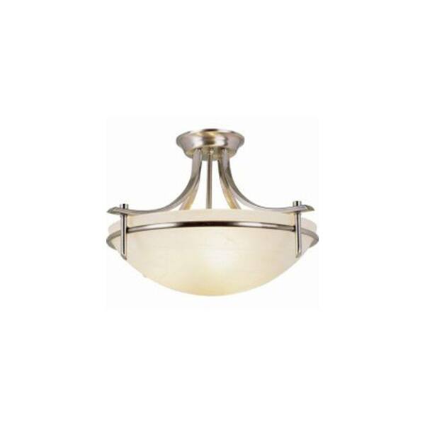 Bel Air Lighting Vitalian 21 in. 3-Light Brushed Nickel Semi Flush ...