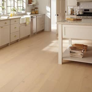 Light Beige White Oak 3/8 in. T x 7.5 in. W Wire Brushed Engineered Hardwood Flooring (30.9 sqft/case)