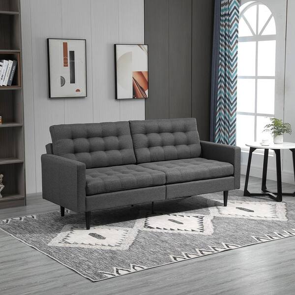 HOMCOM Modern 3-Seater Sofa 78 Thick Padded Comfy Couch with 2