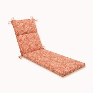 21 x 28.5 Outdoor Chaise Lounge Cushion in Orange/Ivory Merida