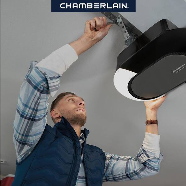 Chamberlain 3 4 Hp Led Smart Quiet Belt Drive Garage Door Opener With Battery Backup B4613t The Home Depot Chamberlain 3 4 Hp Led Smart Quiet Belt Drive Garage Door Opener With Battery Backup B4613t The Home Depot
