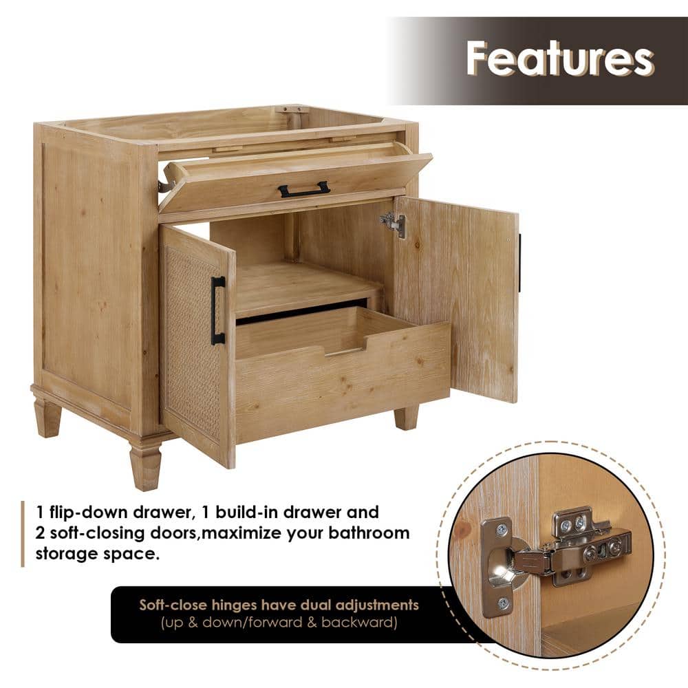 Solana 36" Weathered Fir and White Quartz Vanity