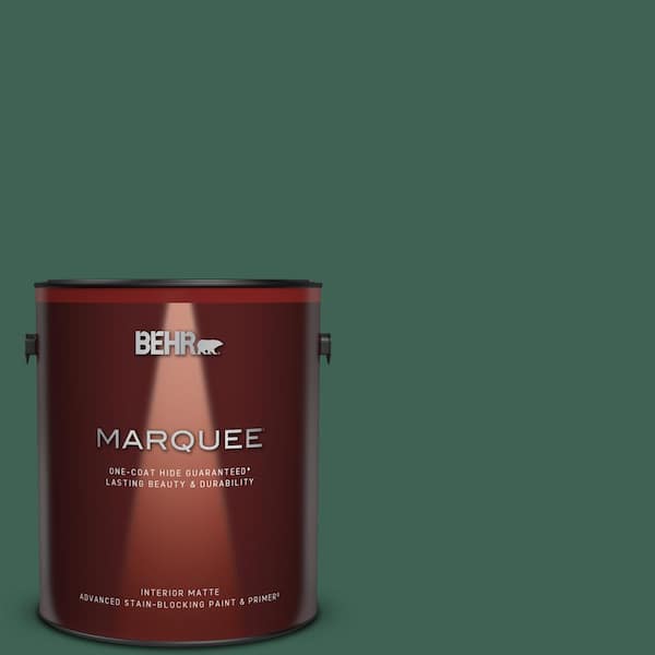 BEHR MARQUEE 1 gal. #M430-7 Green Agate One-Coat Hide Matte Interior Paint & Primer