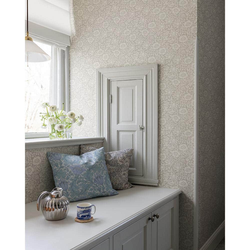 Mallow Grey Floral Non-Pasted Washable Wallpaper Roll